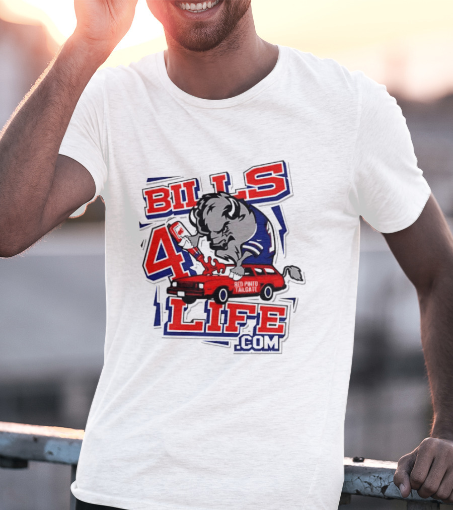 BILLS 4 LIFE COM Buffalo And Jumping Car T-Shirt