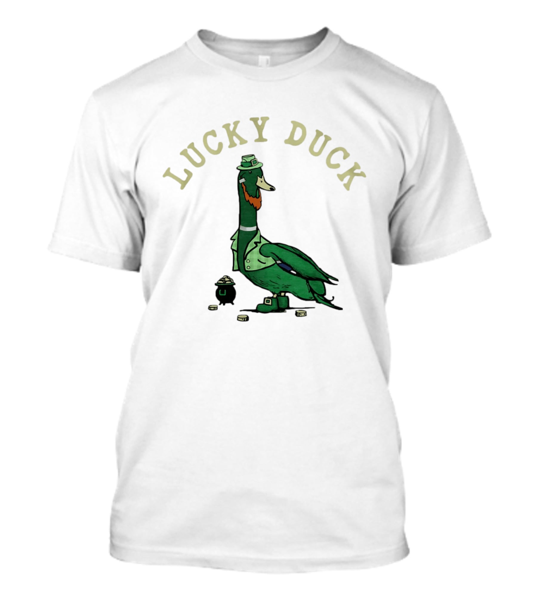 Lucky Duck St Patrick's Day Leprechaun Hat With Irish Coins T-Shirt