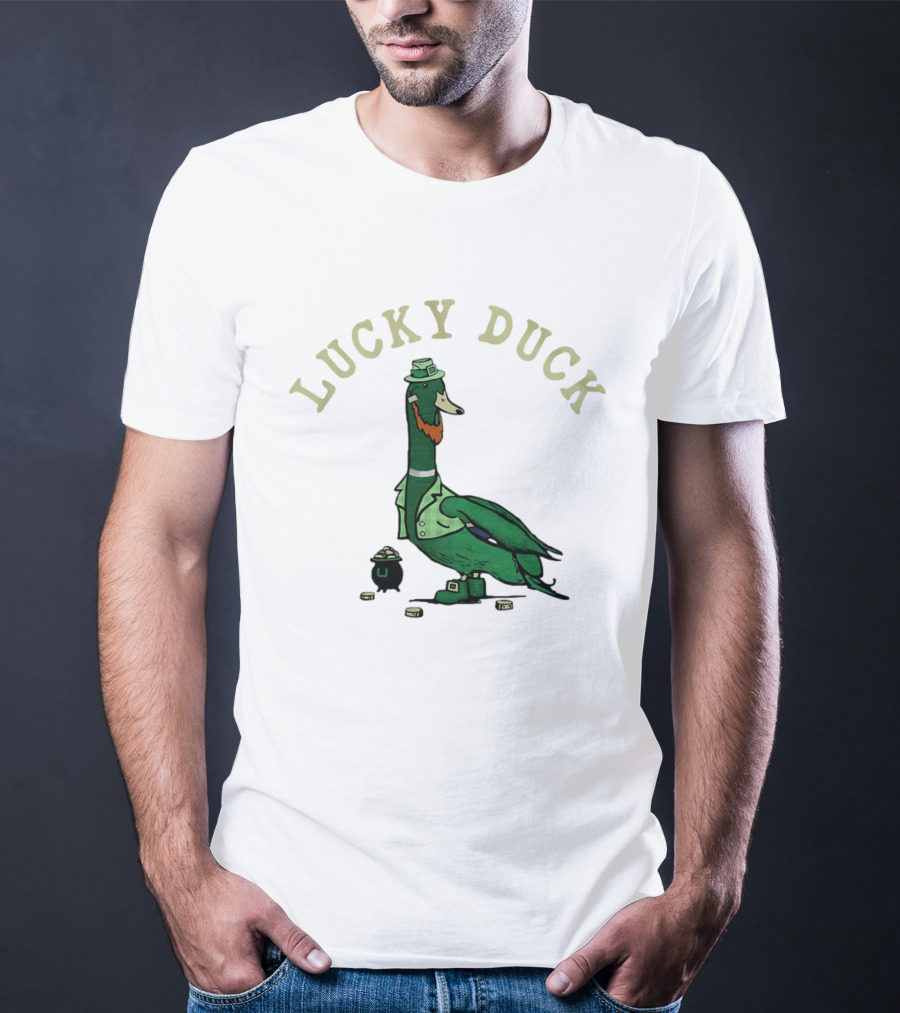 Lucky Duck St Patrick's Day Leprechaun Hat With Irish Coins T-Shirt