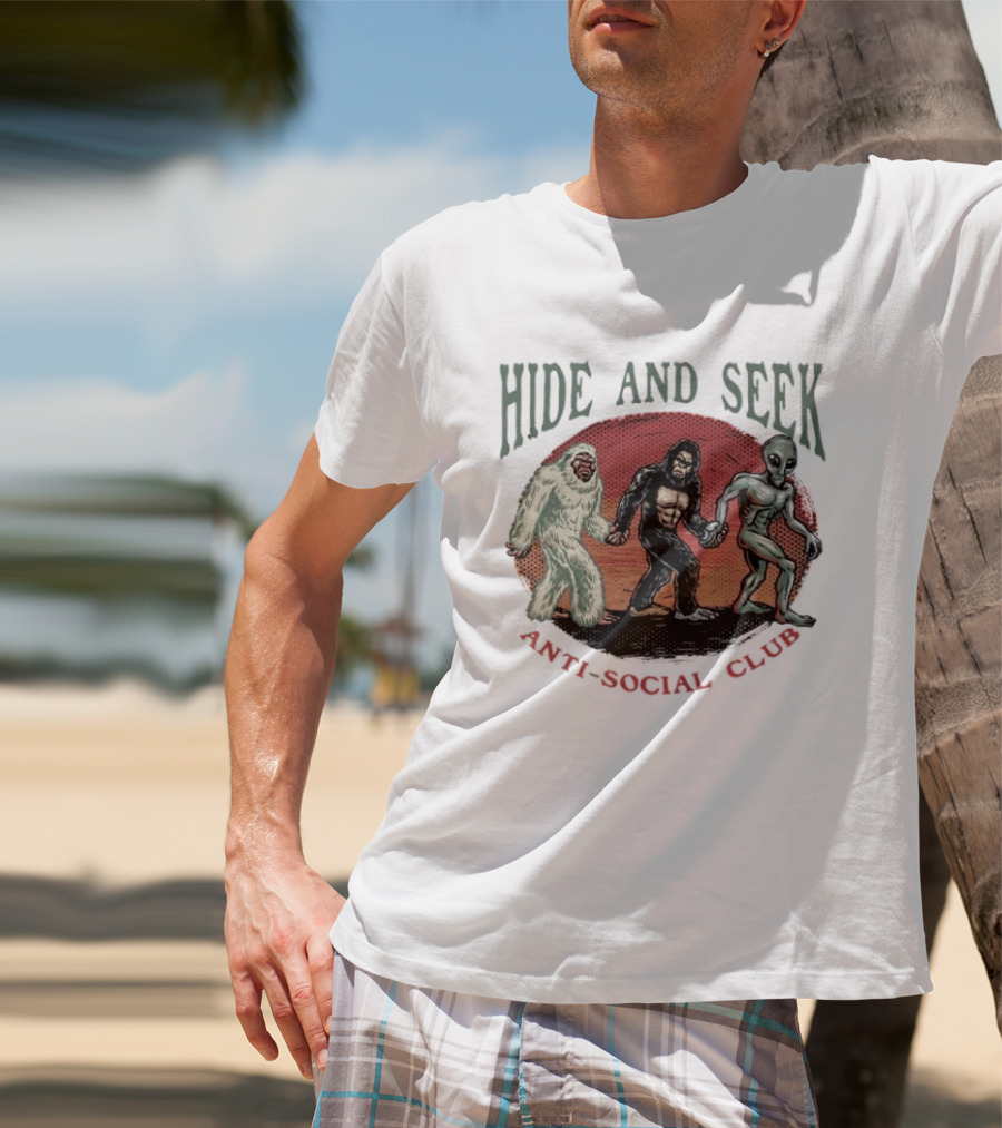 Hide And Seek Anti Social Club Yeti Bigfoot Alien Collaboration T-Shirt
