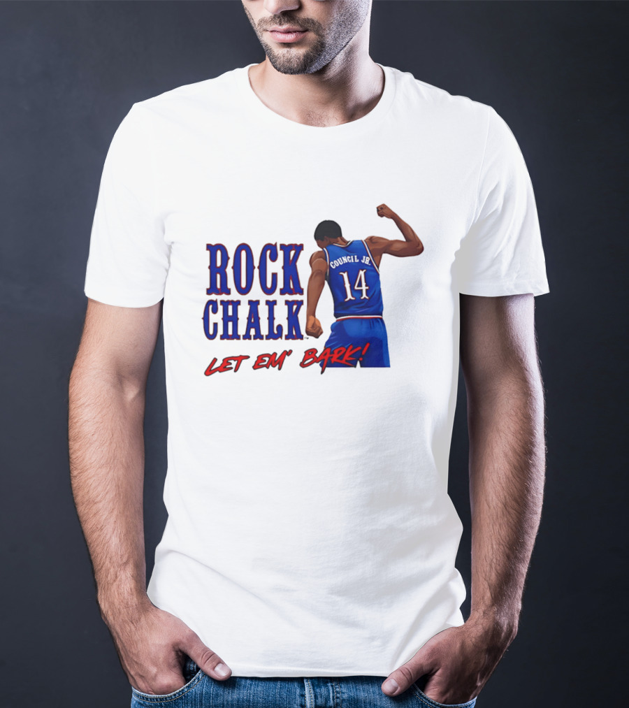 Rock Chalk Melvin Council Jr 14 Let Em' Bark T-Shirt