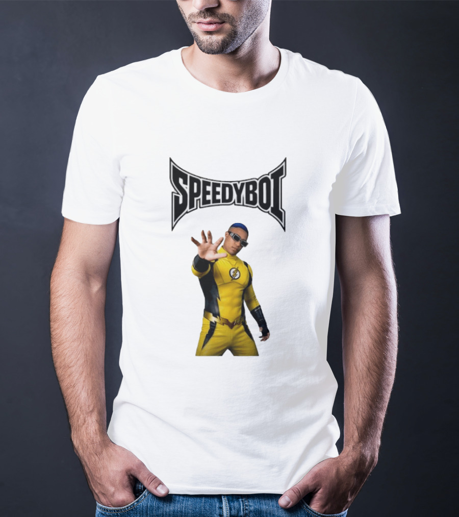 Speedyboi Fast Costume Yellow Superhero Suit T-Shirt