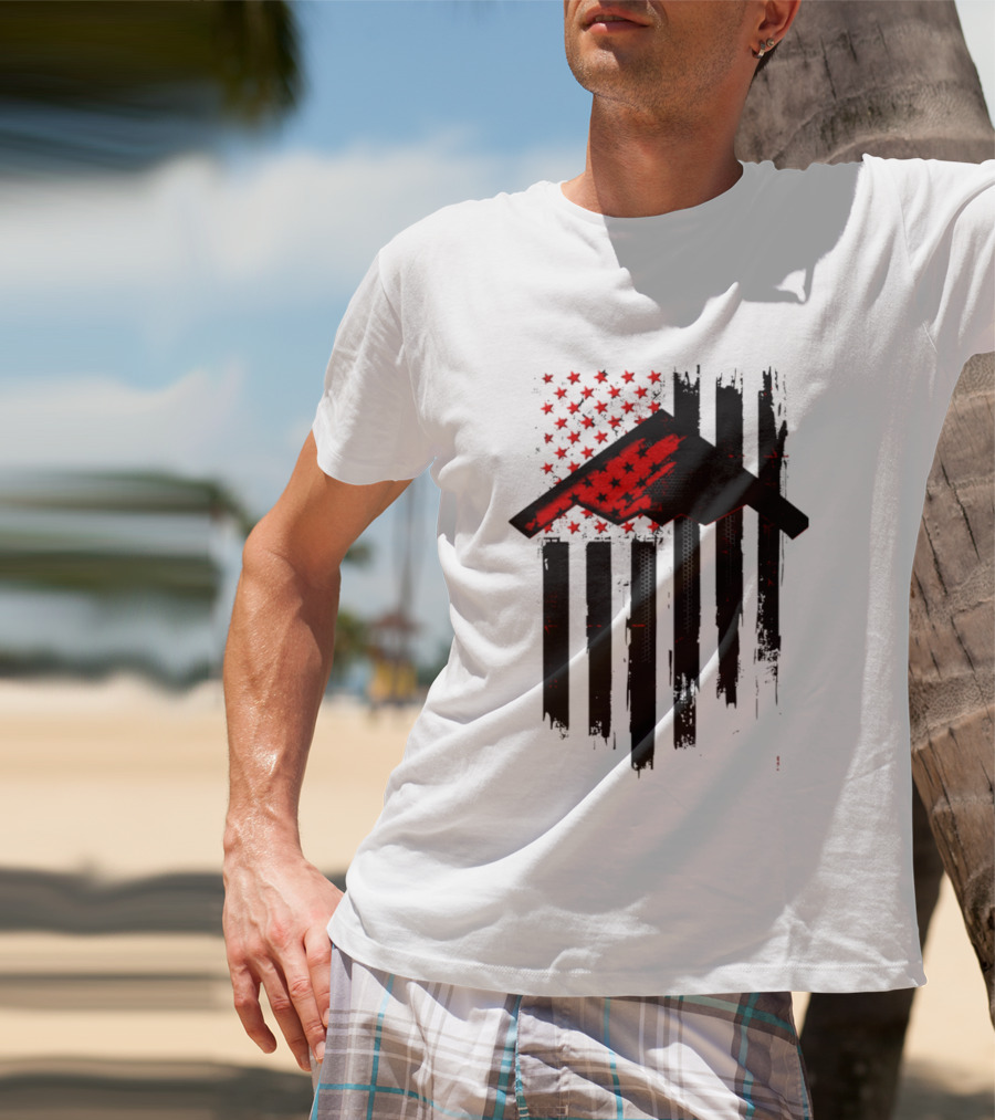 Sprit Carbon Onyx USA Flag Black Red Stars And Stripes T-Shirt