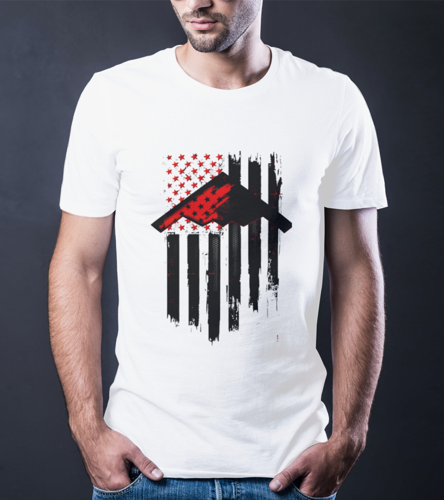 Sprit Carbon Onyx USA Flag Black Red Stars And Stripes T-Shirt
