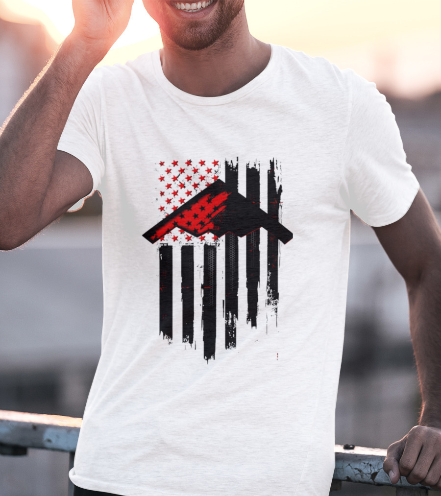 Sprit Carbon Onyx USA Flag Black Red Stars And Stripes T-Shirt
