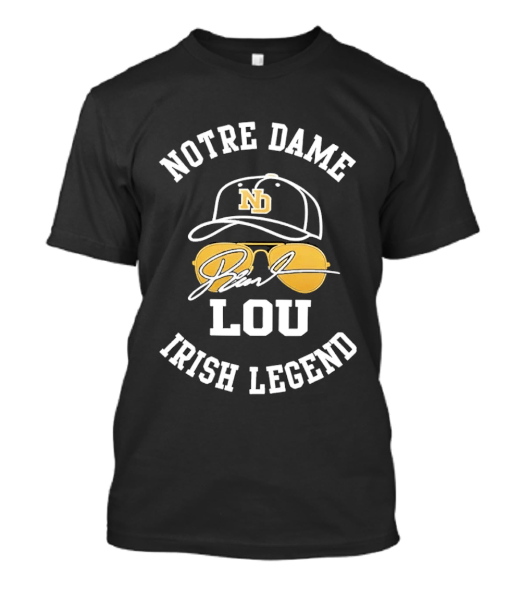 Notre Dame Lou Holtz ND Cap Irish Legend T-Shirt