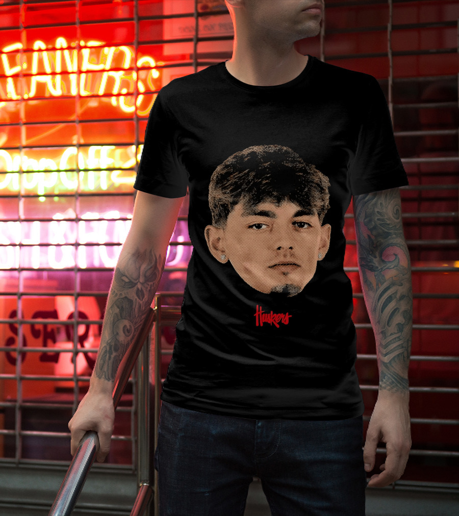 Connor Essegian Huskers Big Head Nebraska Cornhuskers T-Shirt