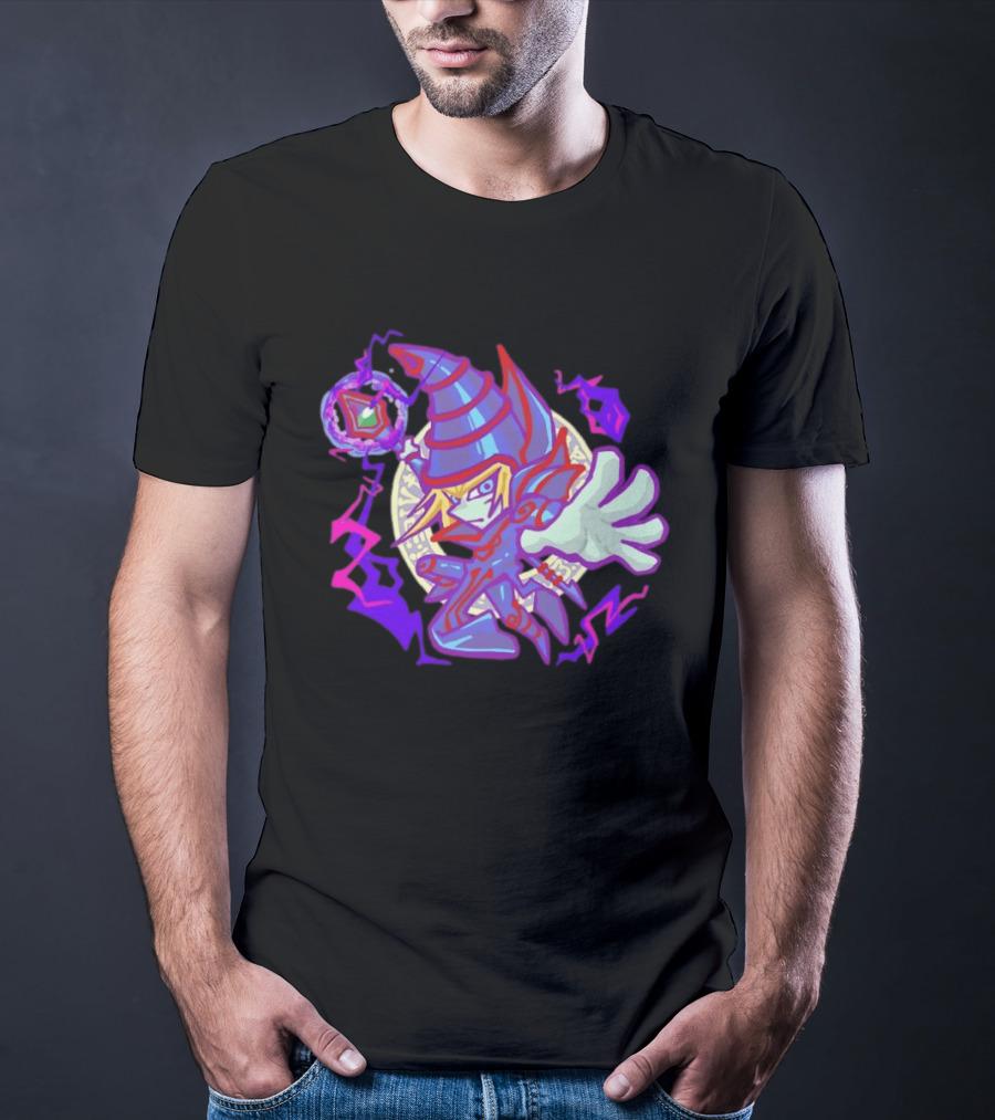 Dark Magician Yu Gi Oh Chibi Style Illustration Mystic Energy Sphere T-Shirt
