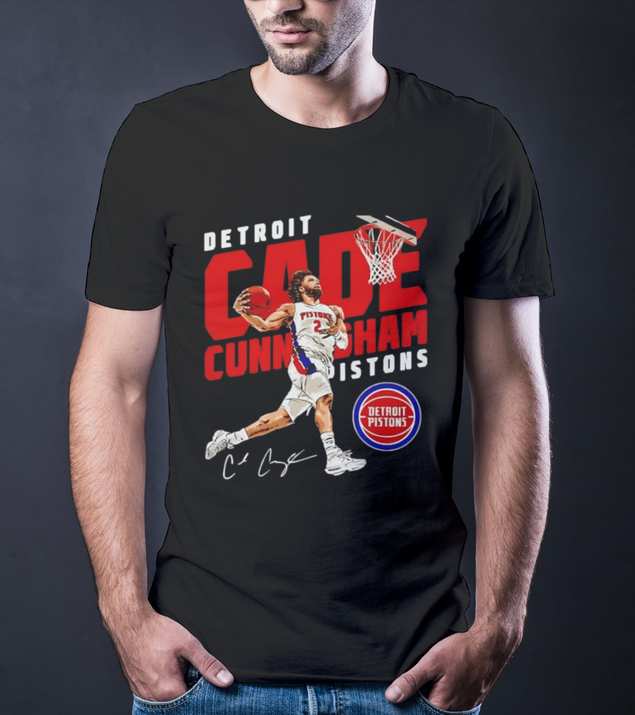 Detroit Pistons Cade Cunningham Windmill Dunk T-Shirt