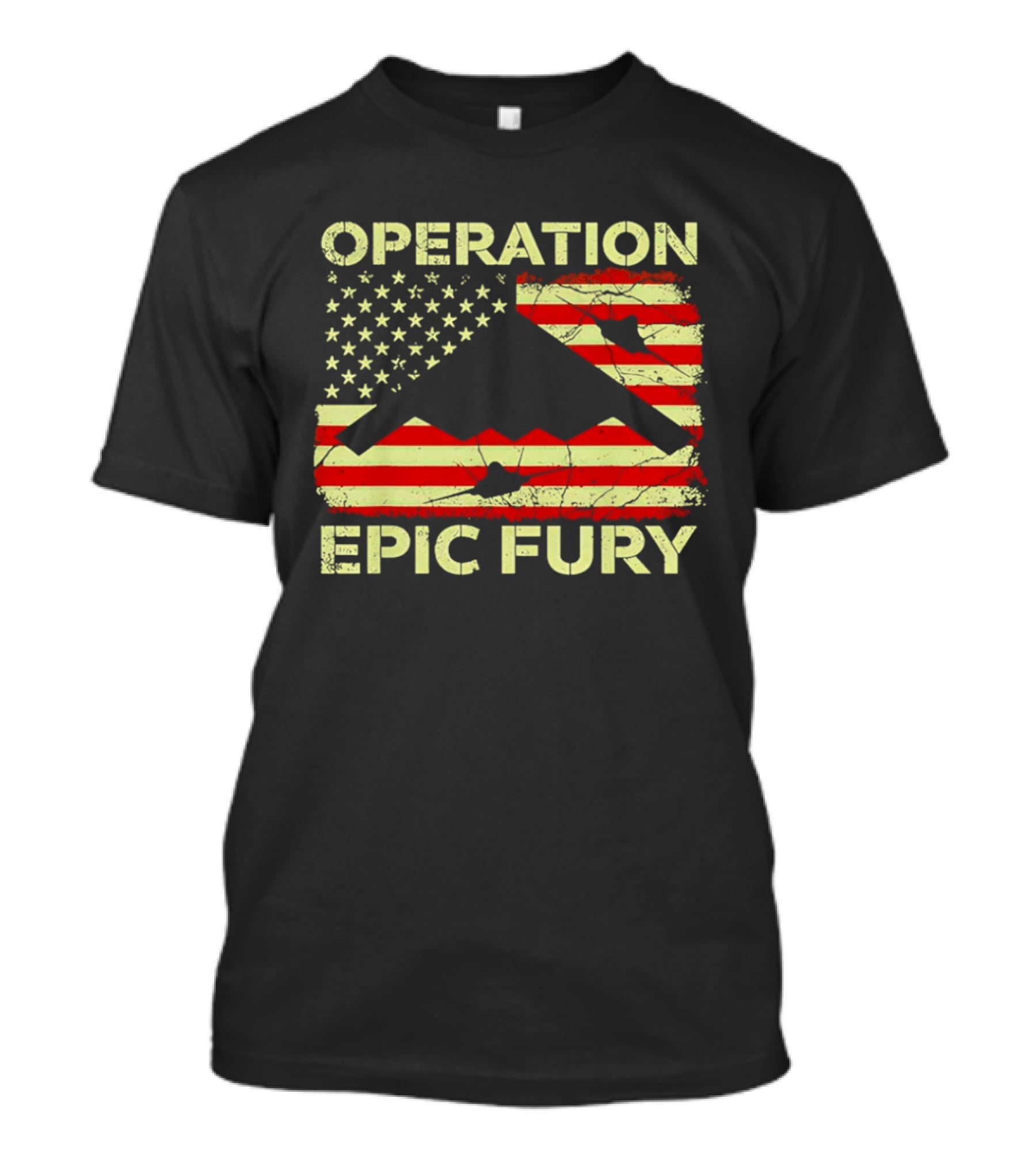 Operation Epic Fury USA Flag B 2 Stealth Bomber T-Shirt