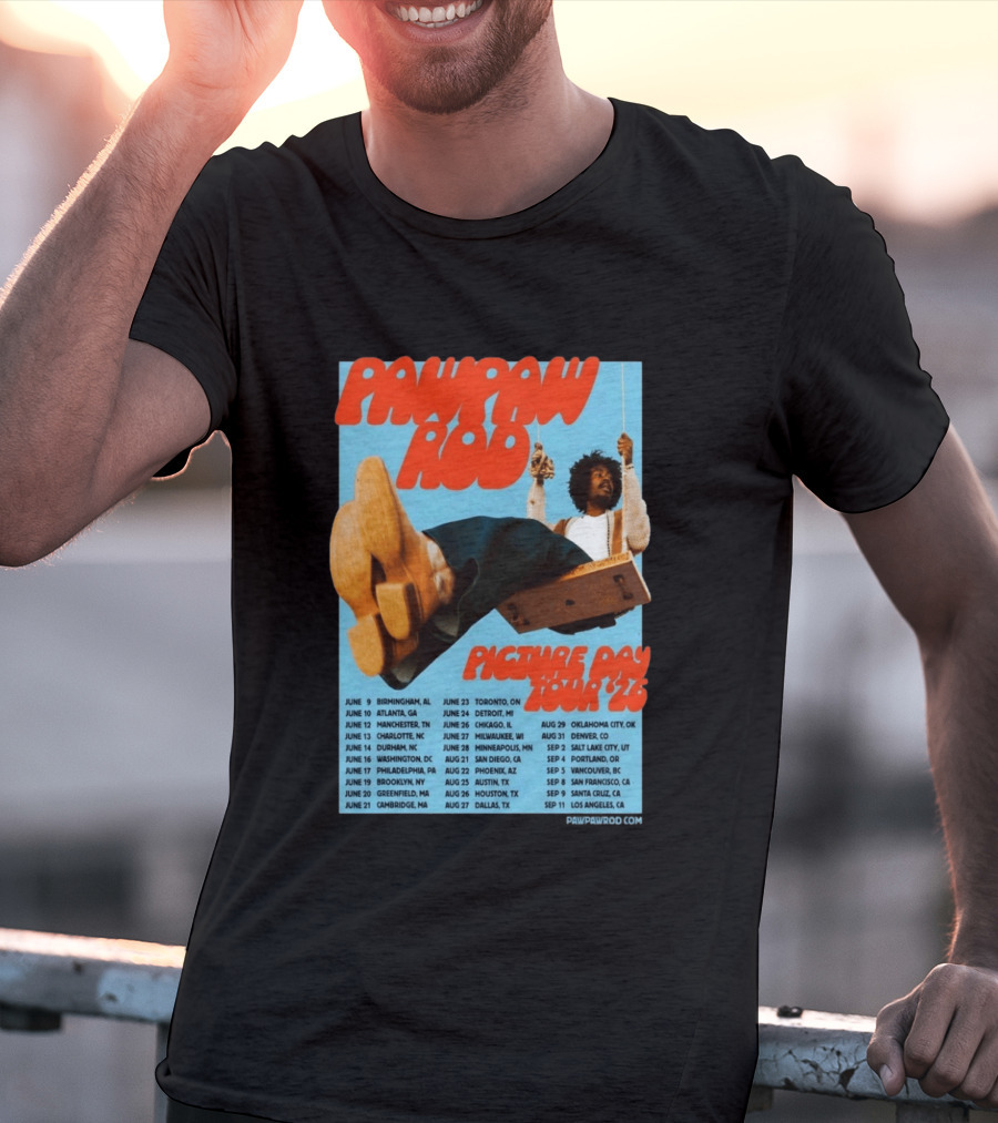 PawPaw Rod Picture Day Tour 2026 Concert Dates And Locations T-Shirt
