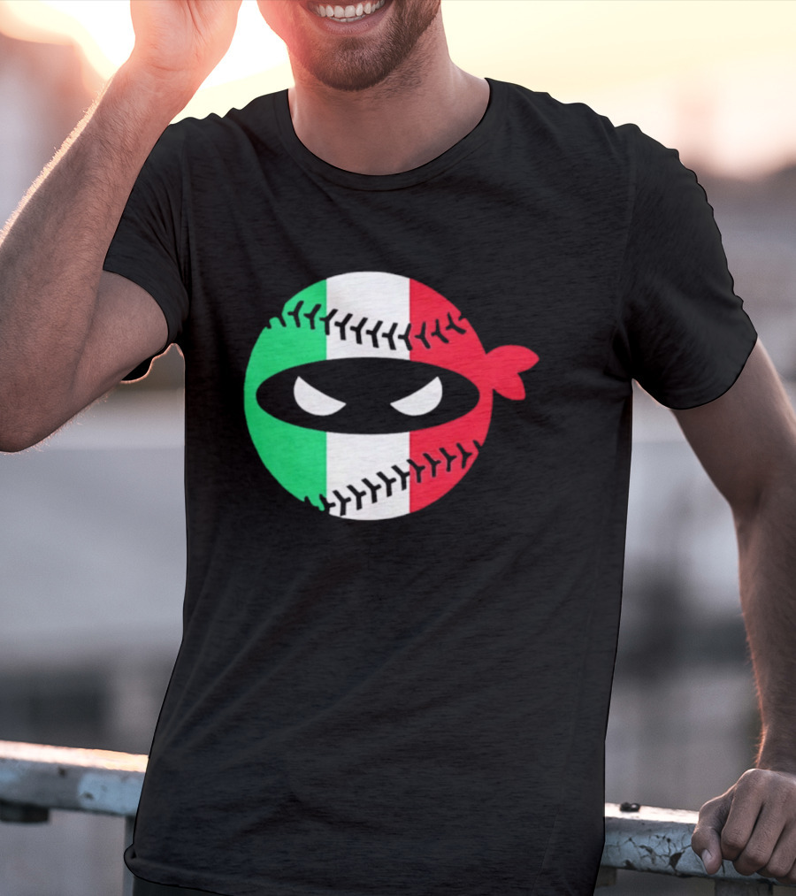 Pitching Ninja Italy Baseball Italian Flag Sports Fan Элита T-Shirt