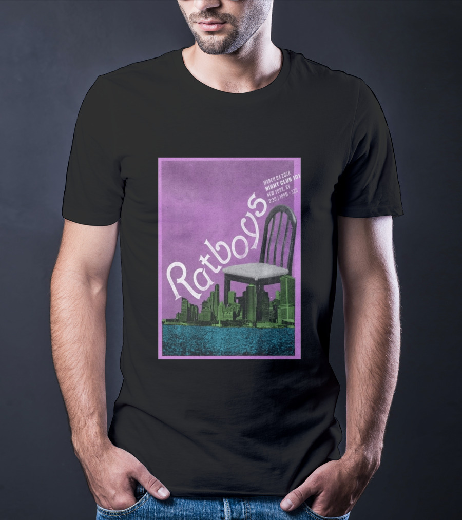 Ratboys March 4 2026 Night Club 101 New York NY Concert Event Chair Cityscape T-Shirt