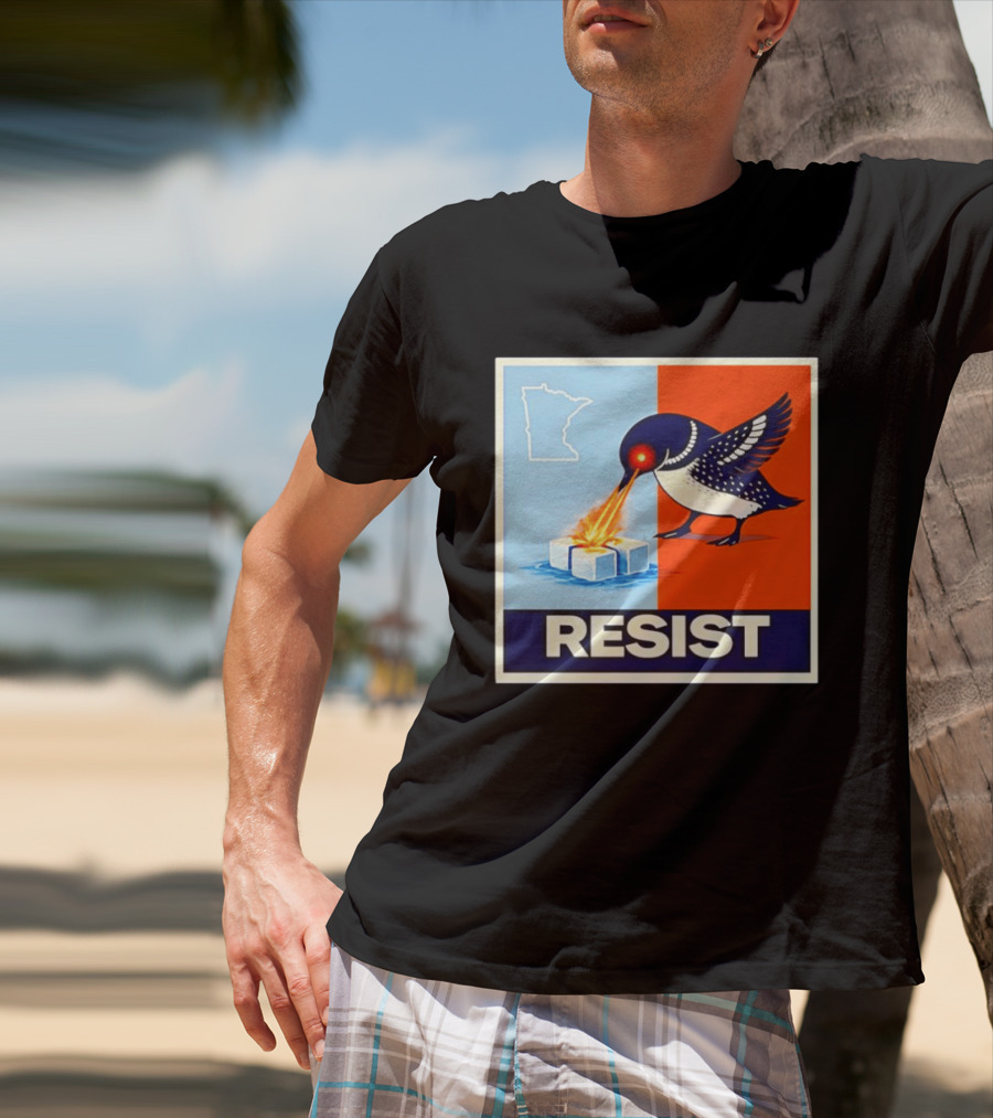 Resist Minnesota Loon Melting ICE Protest T-Shirt