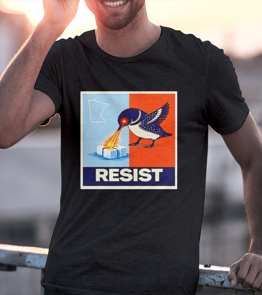 Resist Minnesota Loon Melting ICE Protest T-Shirt