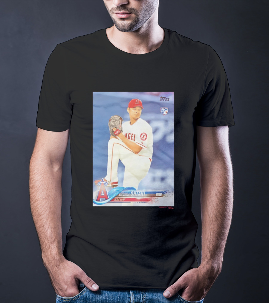 Shohei Ohtani Angels 2018 Topps Baseball Card RC Rookie PDI T-Shirt