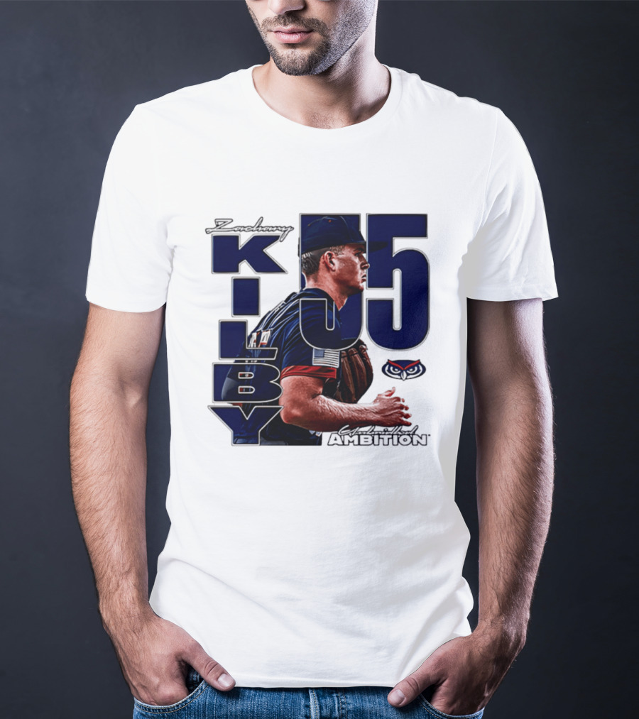 Zach Kilby 55 Baseball Ambition FAU Owls T-Shirt