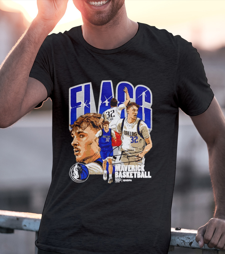 Maverick Basketball Cooper Flagg Dallas NBA 32 Collage T-Shirt