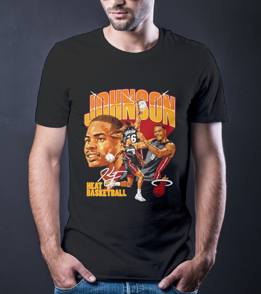 Johnson Miami Heat Basketball Player Collage T-Shirt