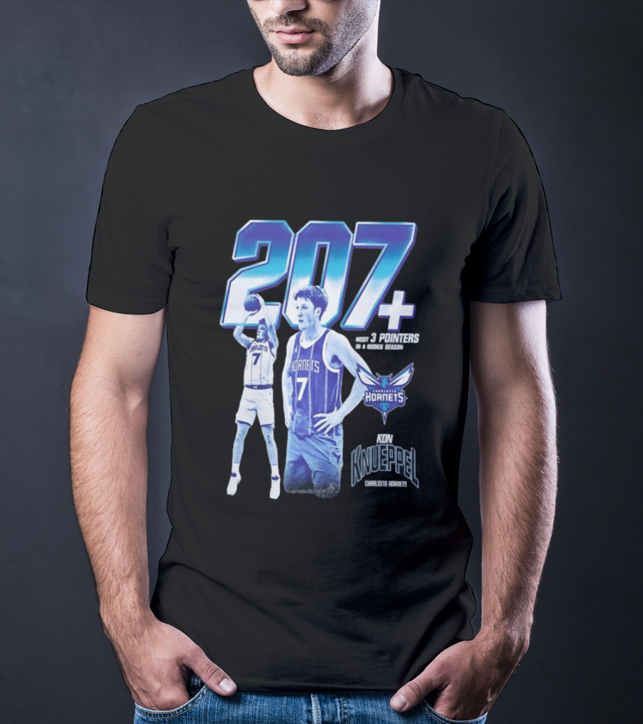 207+ Most 3 Pointers In NBA Rookie Season Kon Knueppel Charlotte Hornets T-Shirt
