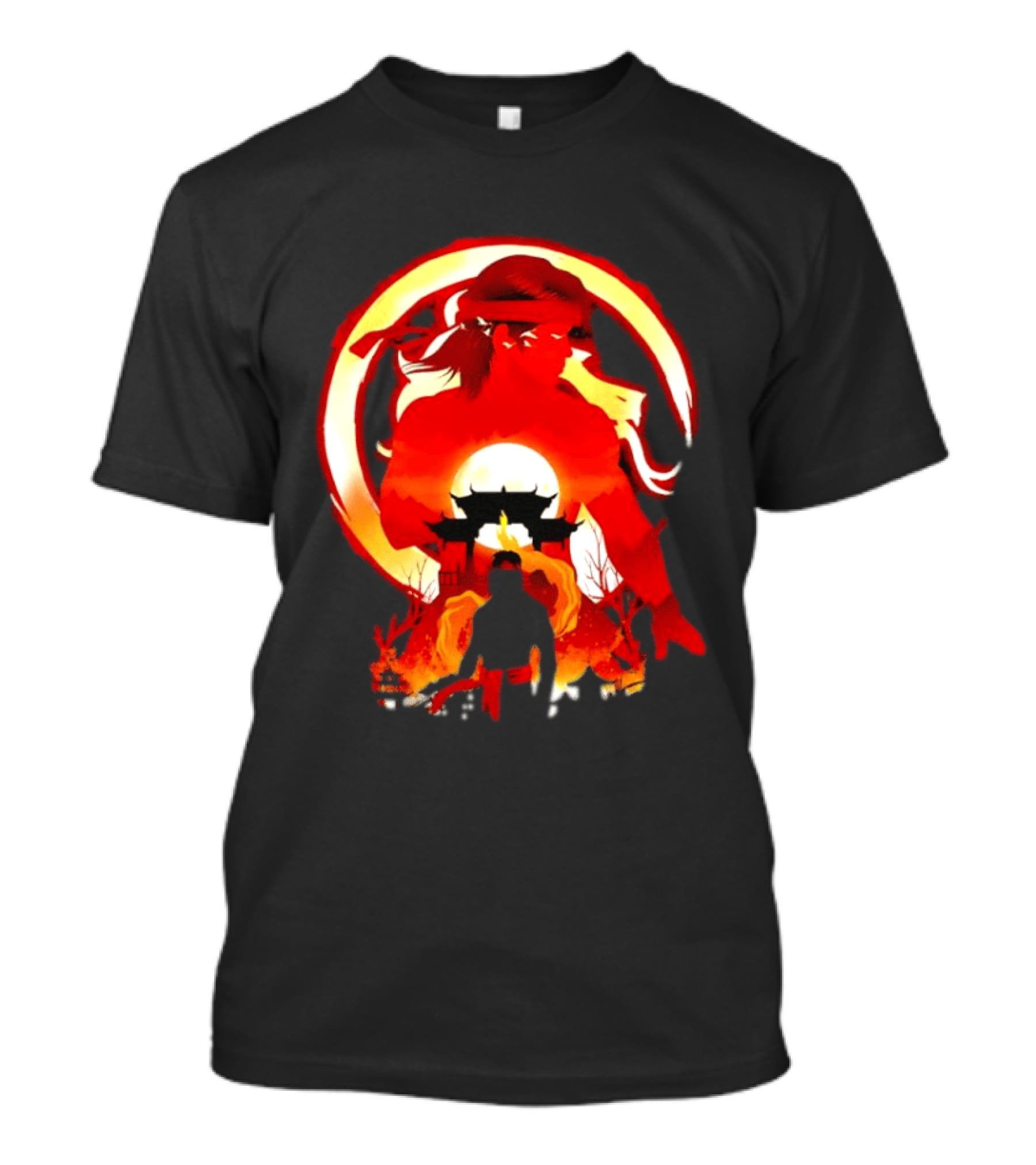 Liu Kang Mortal Kombat Dragon Circle Fire Temple Scene T-Shirt