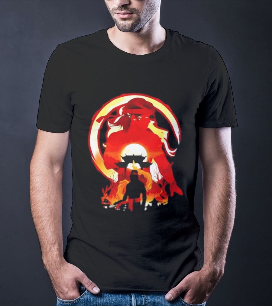 Liu Kang Mortal Kombat Dragon Circle Fire Temple Scene T-Shirt