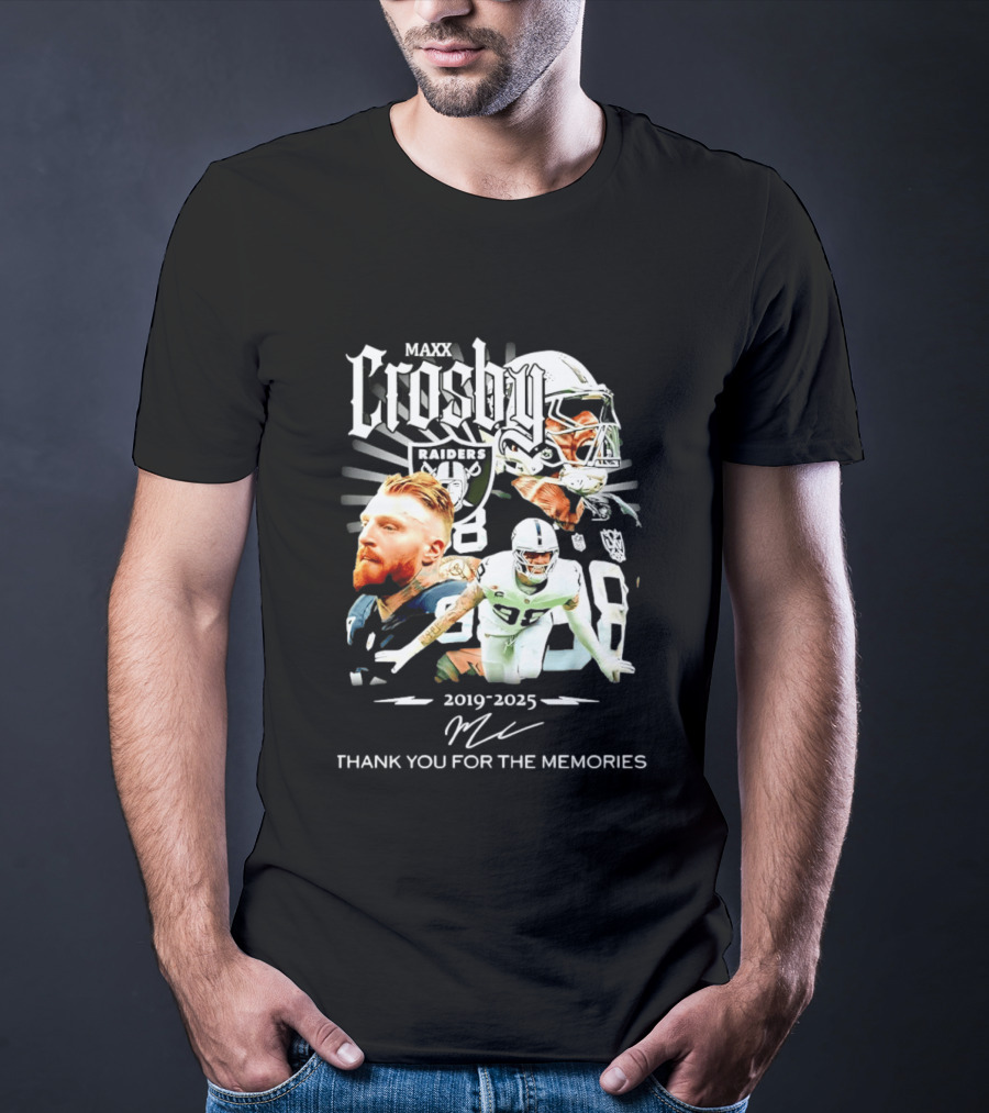 Maxx Crosby Raiders 2019 2025 Thank You For The Memories T-Shirt