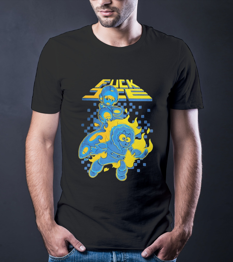 Mega Man Fuck Ice Bold Cartoon T-Shirt