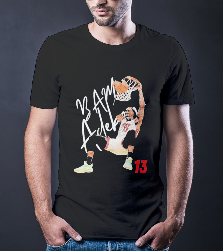 Bam Adebayo Miami Heat 13 Dunk Cartoon Basketball T-Shirt