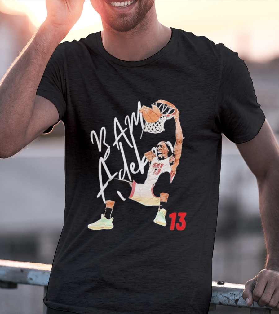 Bam Adebayo Miami Heat 13 Dunk Cartoon Basketball T-Shirt