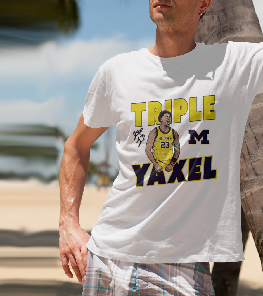 Michigan Wolverines Triple Yaxel Basketball Number 23 T-Shirt