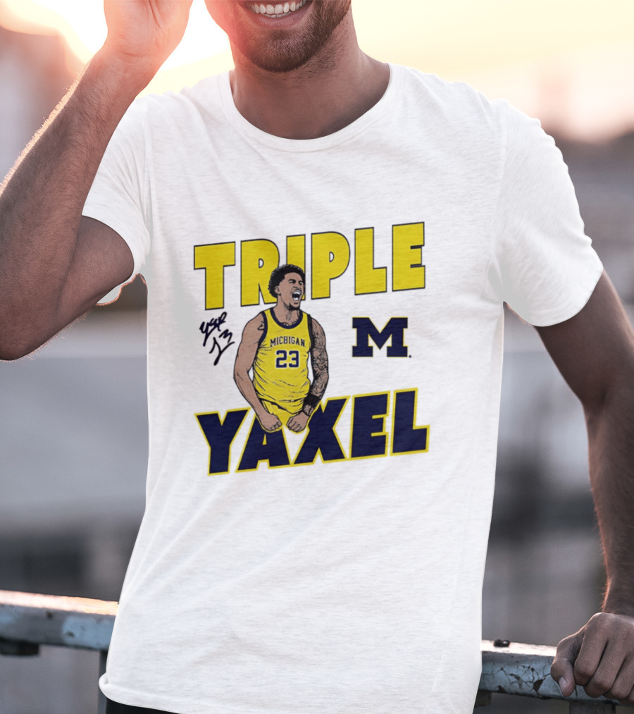 Michigan Wolverines Triple Yaxel Basketball Number 23 T-Shirt