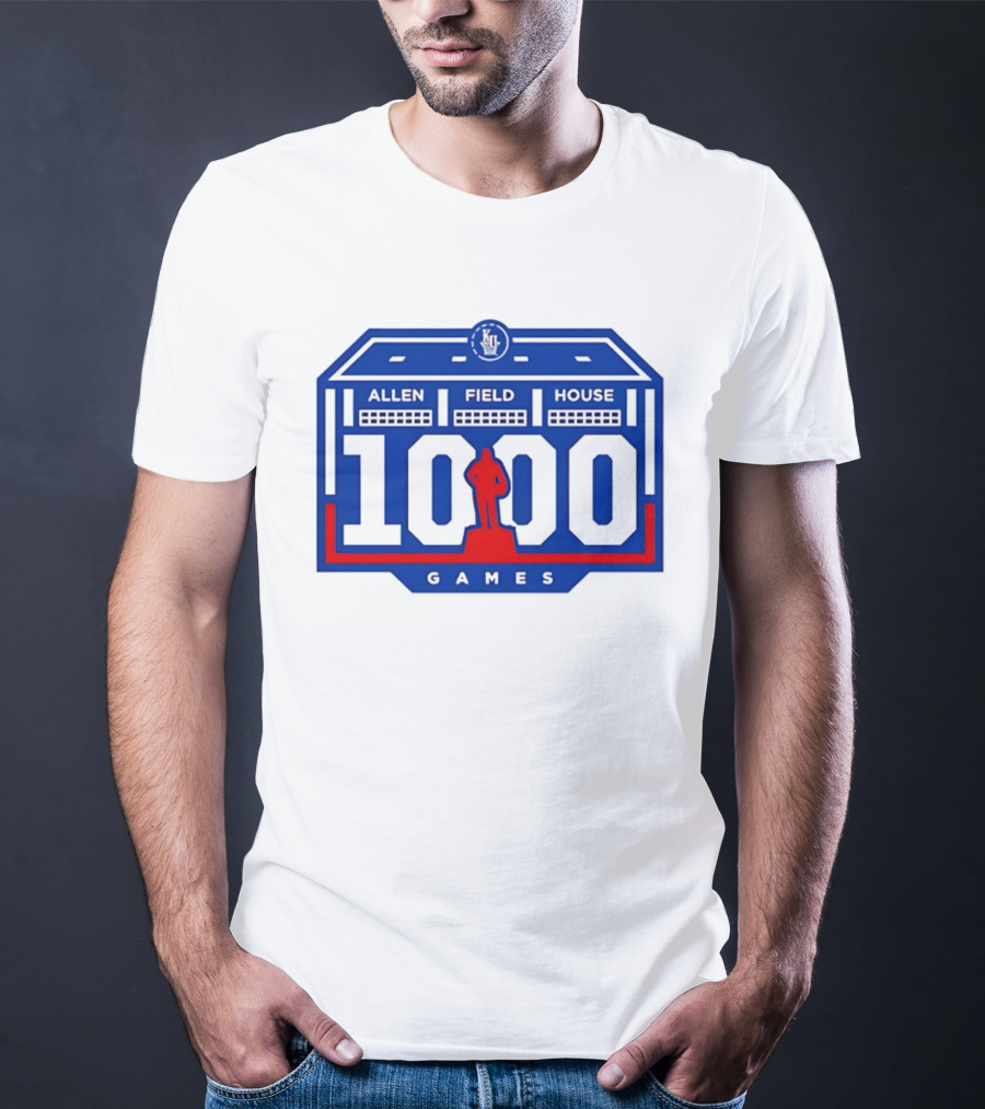 Kansas Jayhawks Allen Fieldhouse 1000 Games Celebration T-Shirt