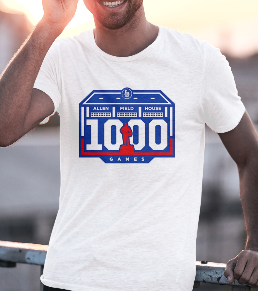 Kansas Jayhawks Allen Fieldhouse 1000 Games Celebration T-Shirt