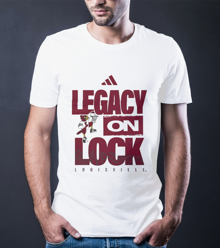 Louisville Cardinals Legacy On Lock Adidas Basketball T-Shirt