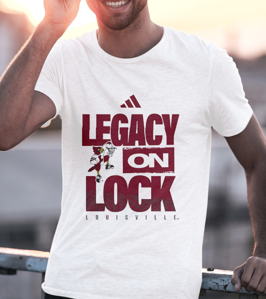 Louisville Cardinals Legacy On Lock Adidas Basketball T-Shirt
