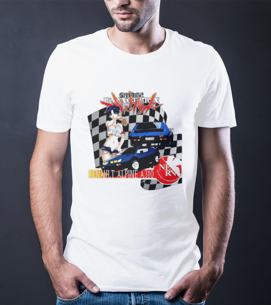Neon Genesis Evangelion NERV Renault Alpine A310 Racing Anime T-Shirt