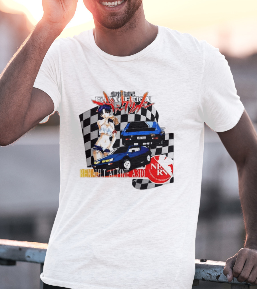 Neon Genesis Evangelion NERV Renault Alpine A310 Racing Anime T-Shirt
