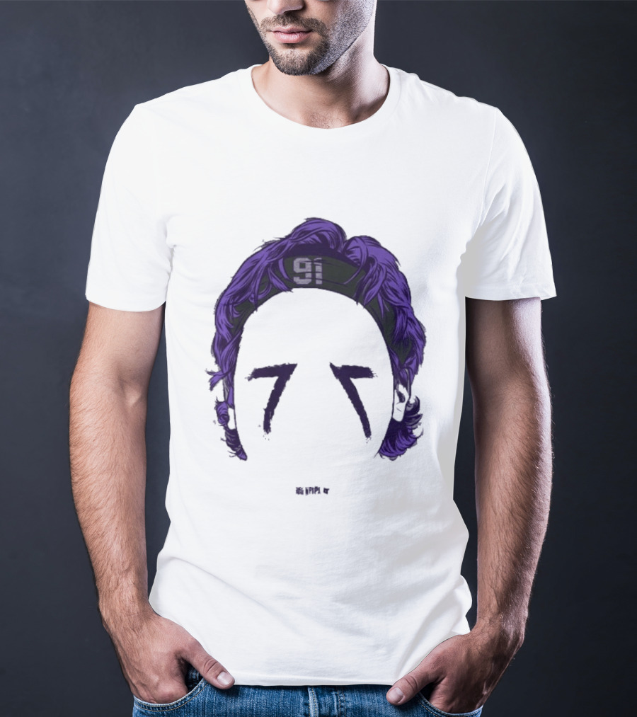 Original Trey Hendrickson 91 Baltimore Blank Face T-Shirt