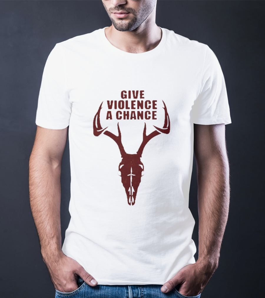 Give Violence A Chance 2026 Antler Skull T-Shirt