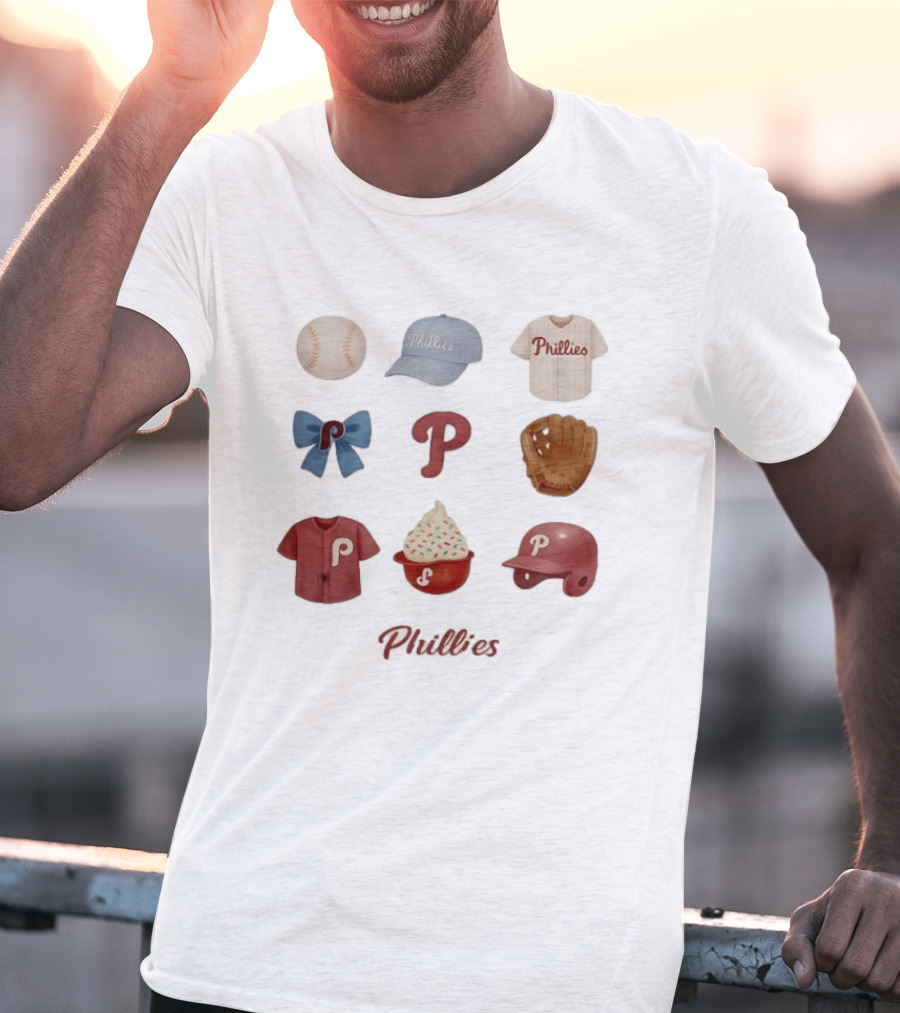 Phillies Coquette Bow Baseball Game Day Cap Jersey Glove Helmet Cupcake T-Shirt
