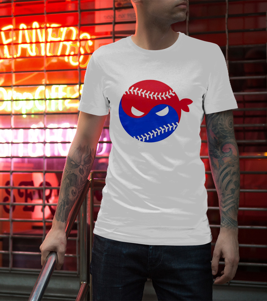 Pitching Ninja South Korea Baseball Yin Yang T-Shirt
