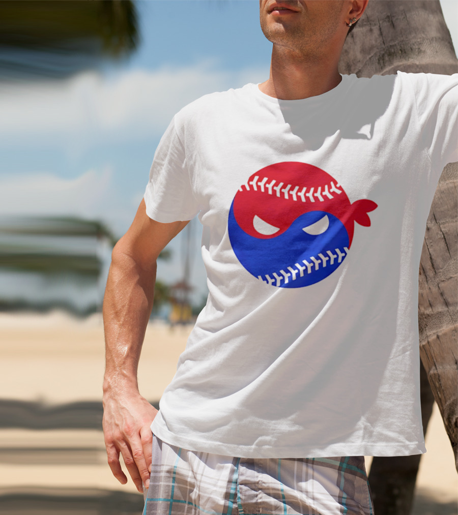 Pitching Ninja South Korea Baseball Yin Yang T-Shirt