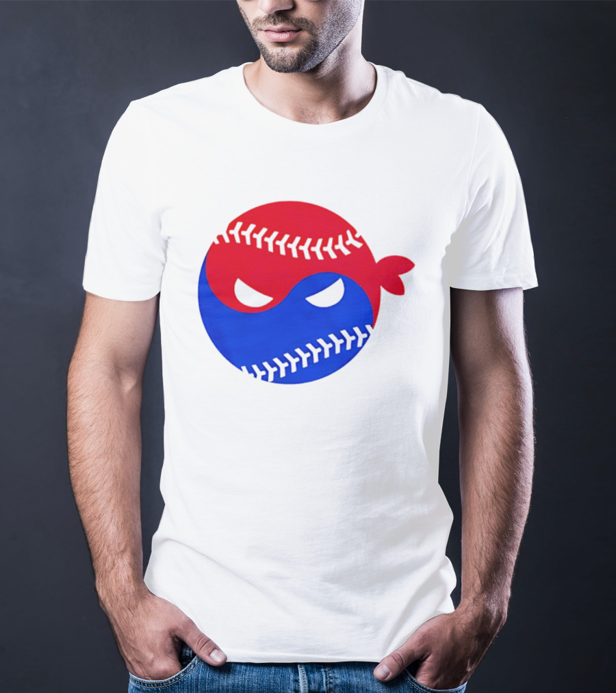 Pitching Ninja South Korea Baseball Yin Yang T-Shirt