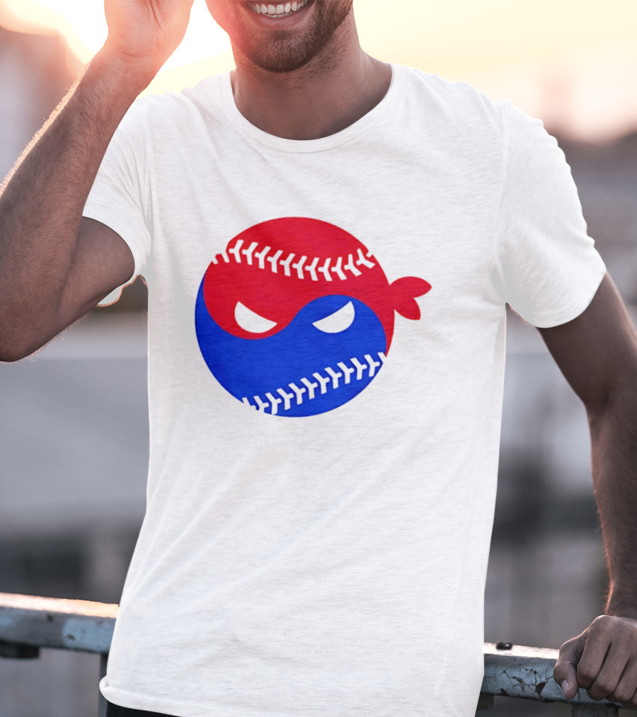 Pitching Ninja South Korea Baseball Yin Yang T-Shirt