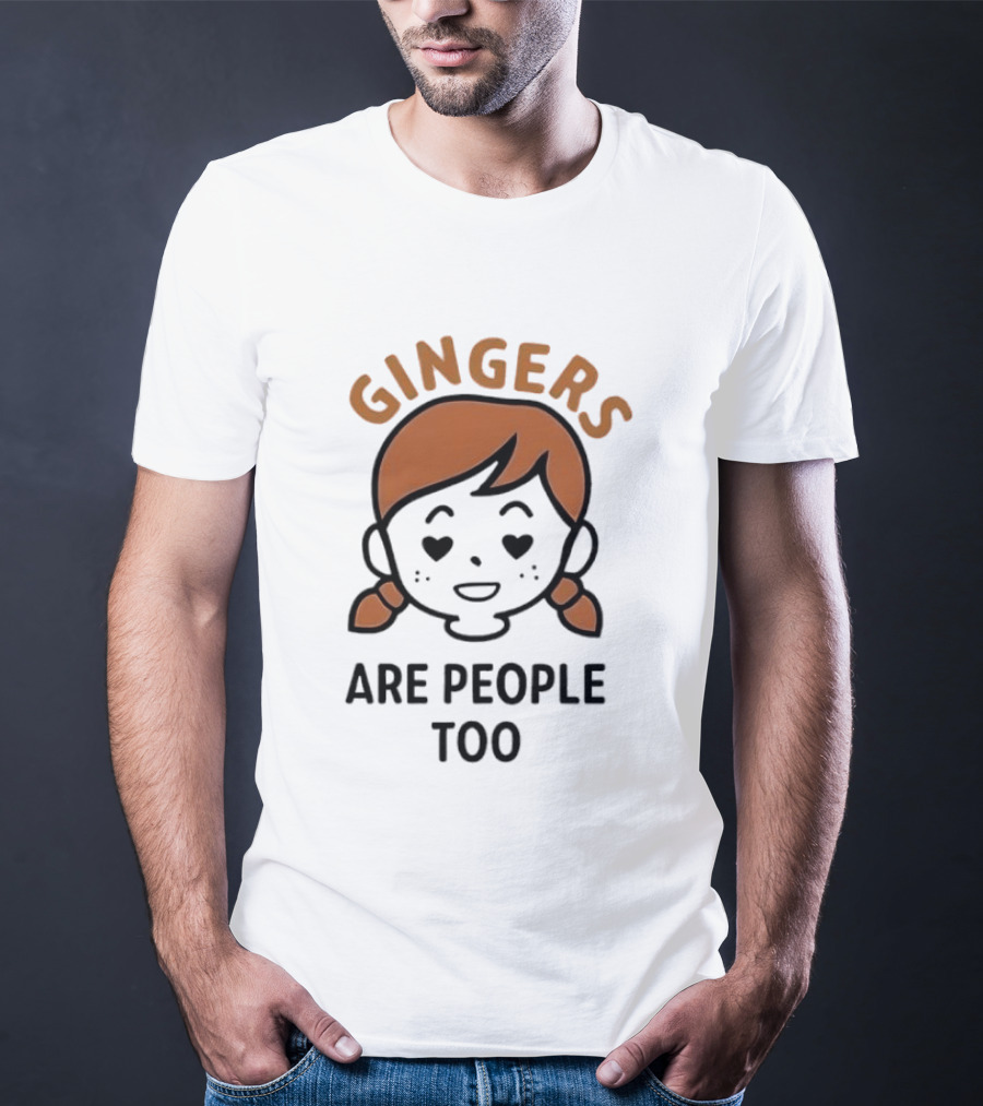 Gingers Are People Too Cute Redhead Cartoon Pigtails T-Shirt