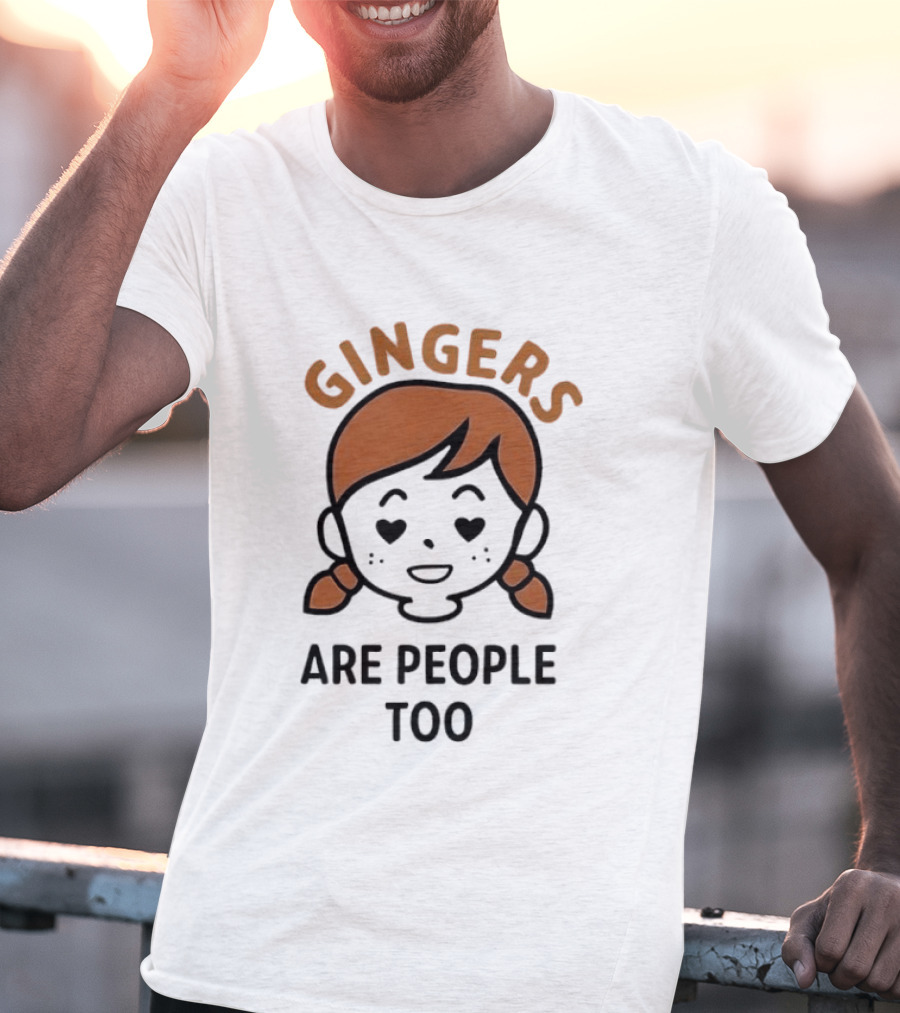 Gingers Are People Too Cute Redhead Cartoon Pigtails T-Shirt