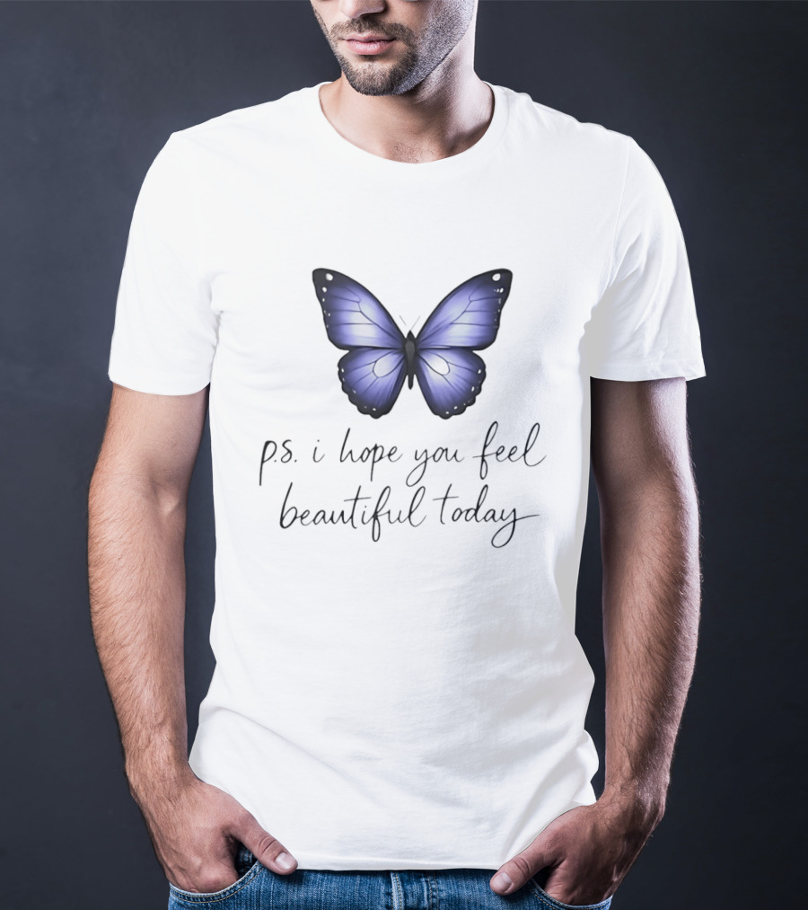 Charlotte Flair P.S. I Hope You Feel Beautiful Today Blue Butterfly T-Shirt