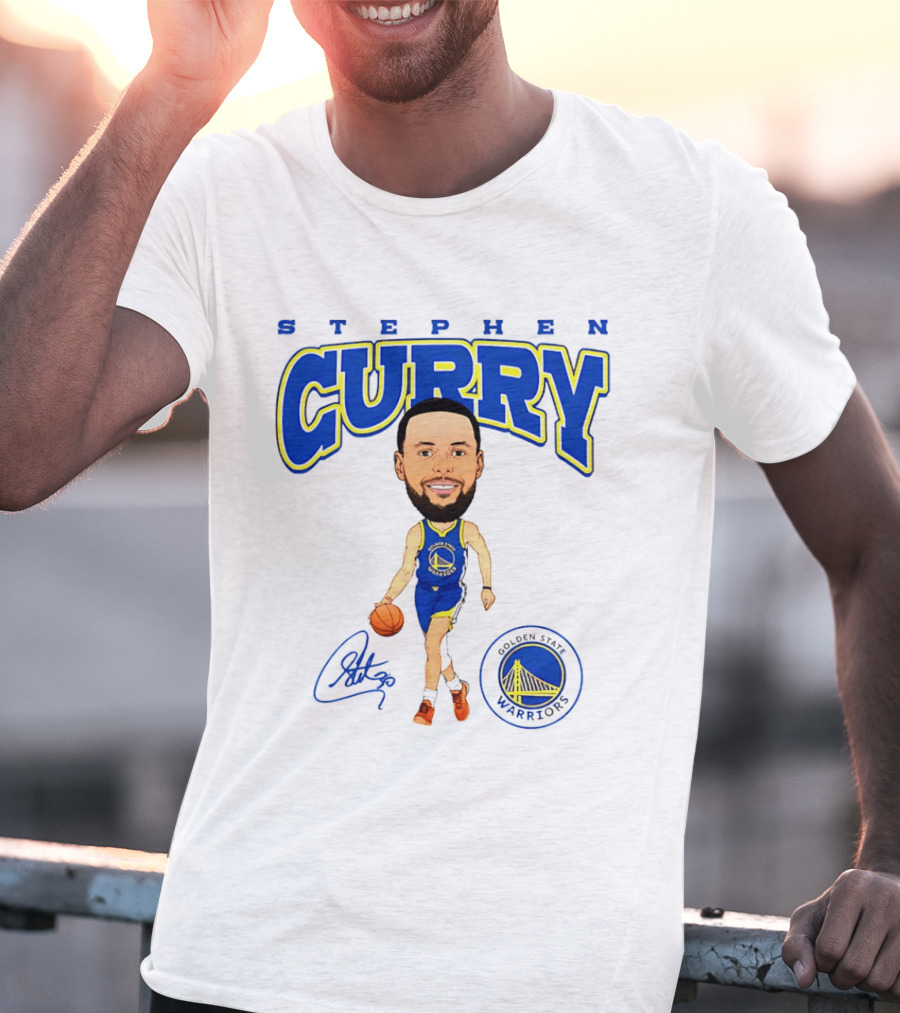 Stephen Curry Golden State Warriors Hardwood Comic Player Signature T-Shirt