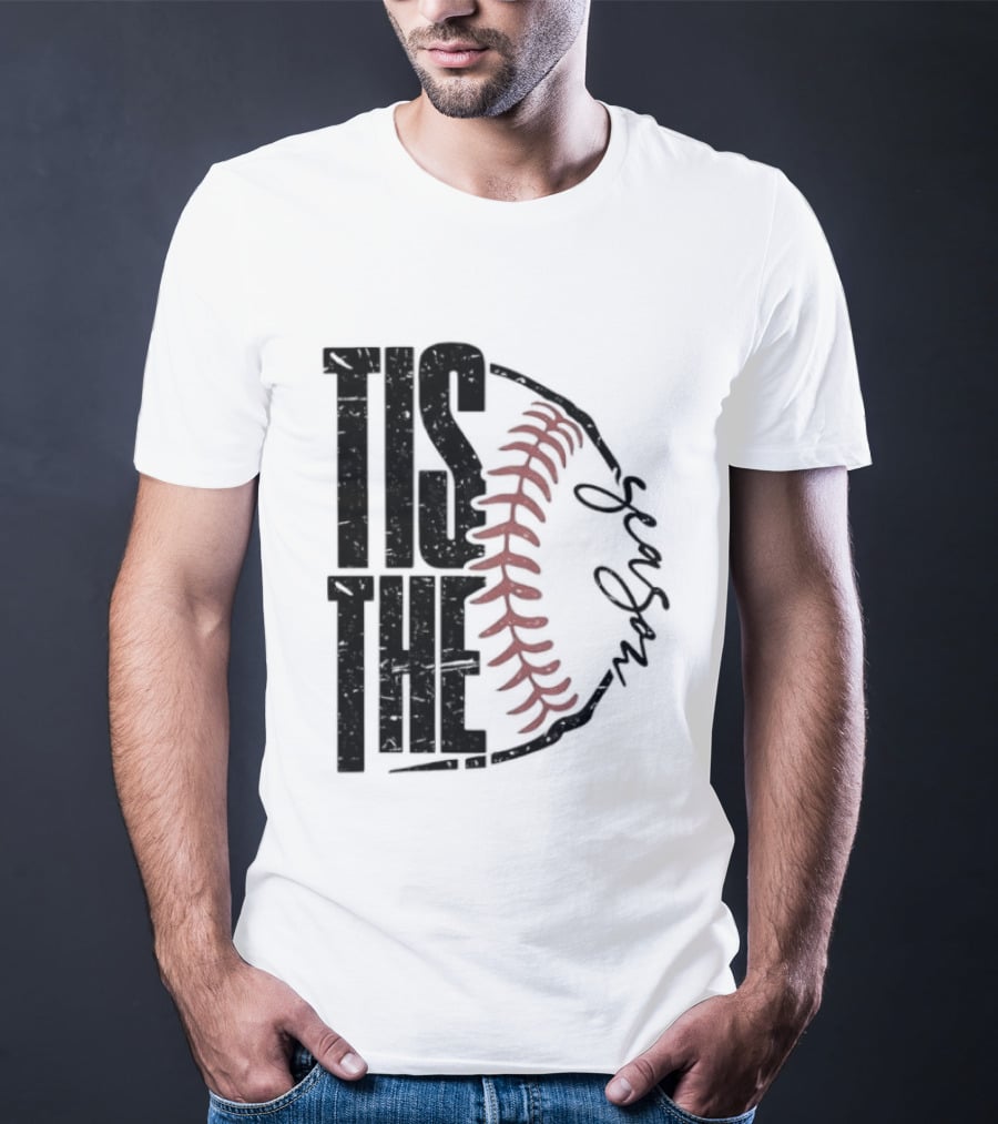 Tis The Season Baseball Stitch Spiral T-Shirt